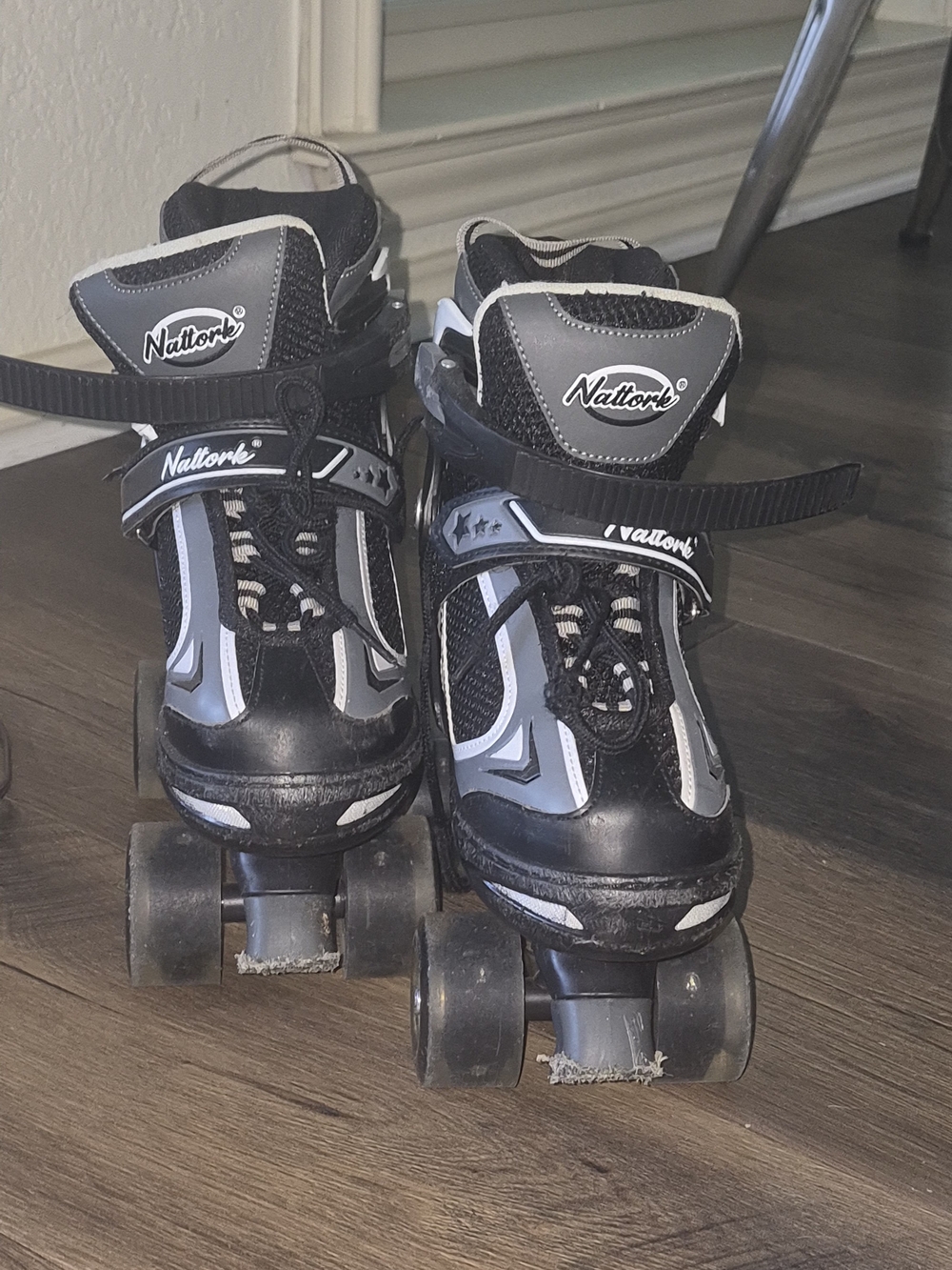 Black and Gray Kids Roller Skates